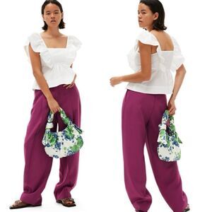 Ganni Ruffle Cotton Poplin Blouse $196
